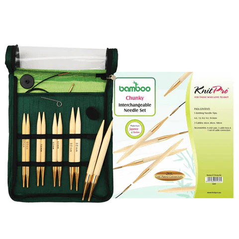 Bamboo Utskiftbare Rundpinnesett   - Tykke Pinner
