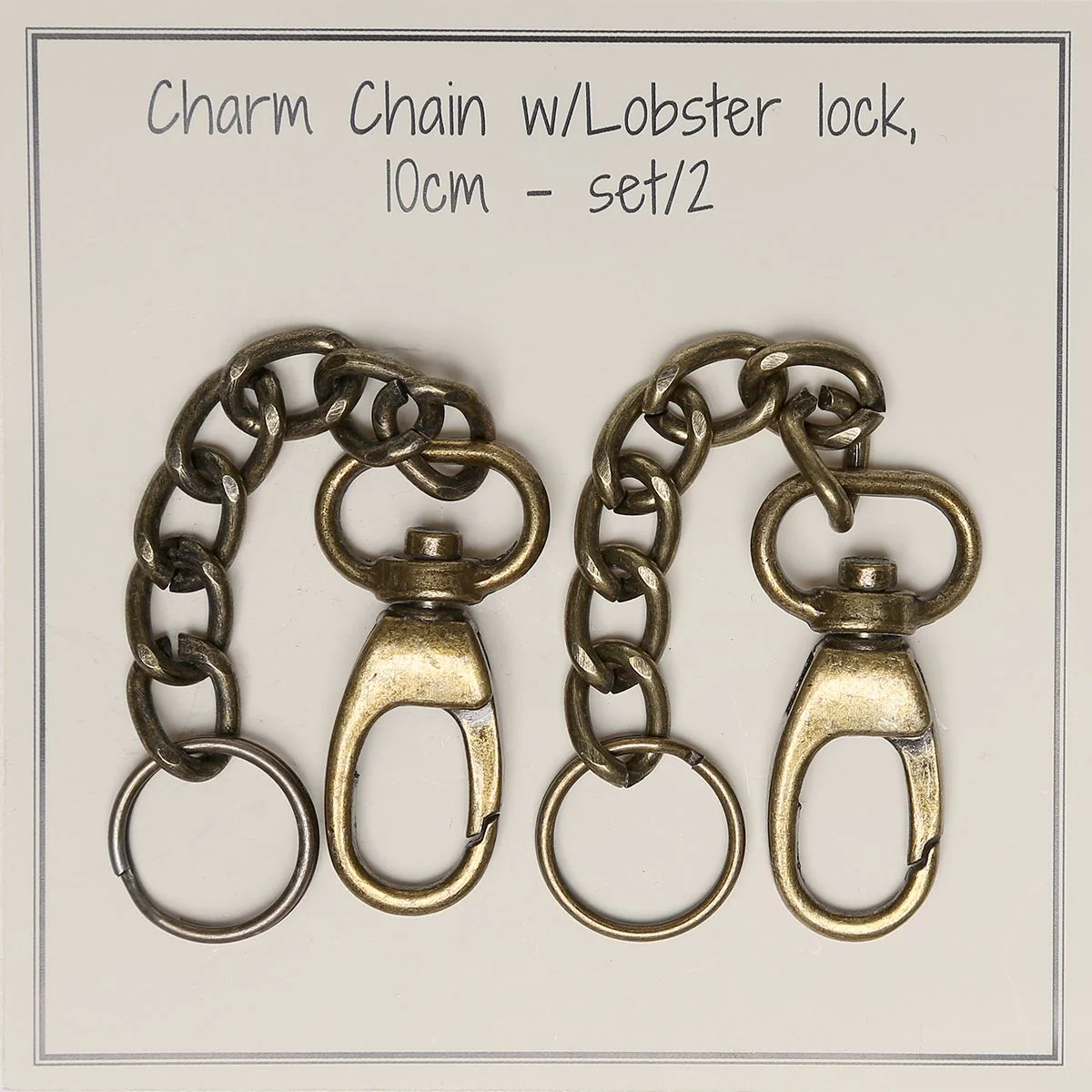 Charm kjede med karabinkrok - 10cm