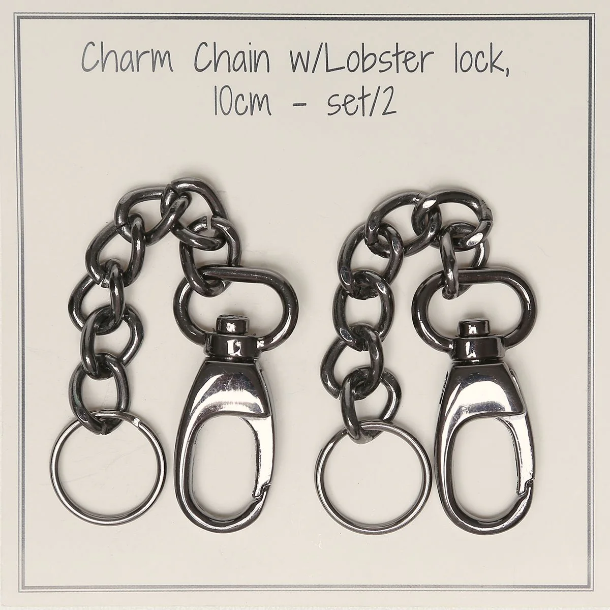 Charm kjede med karabinkrok - 10cm - Image 3