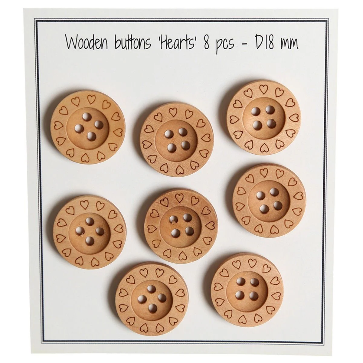 Treknapper - Hjerter - 18 mm