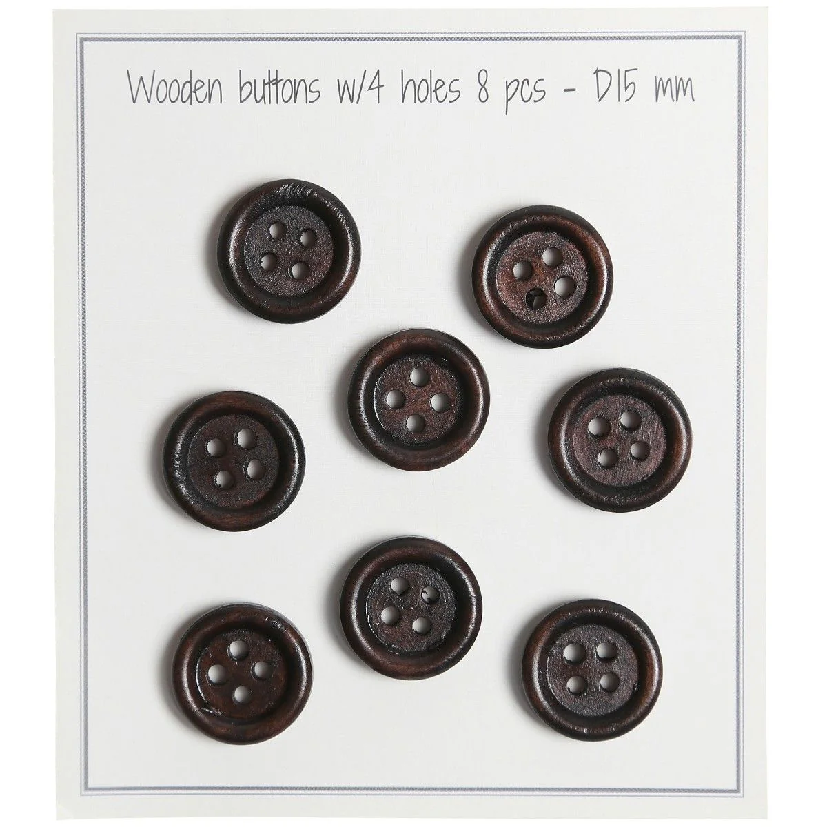 Treknapper - Round Groove - Mørke - 8 stk.