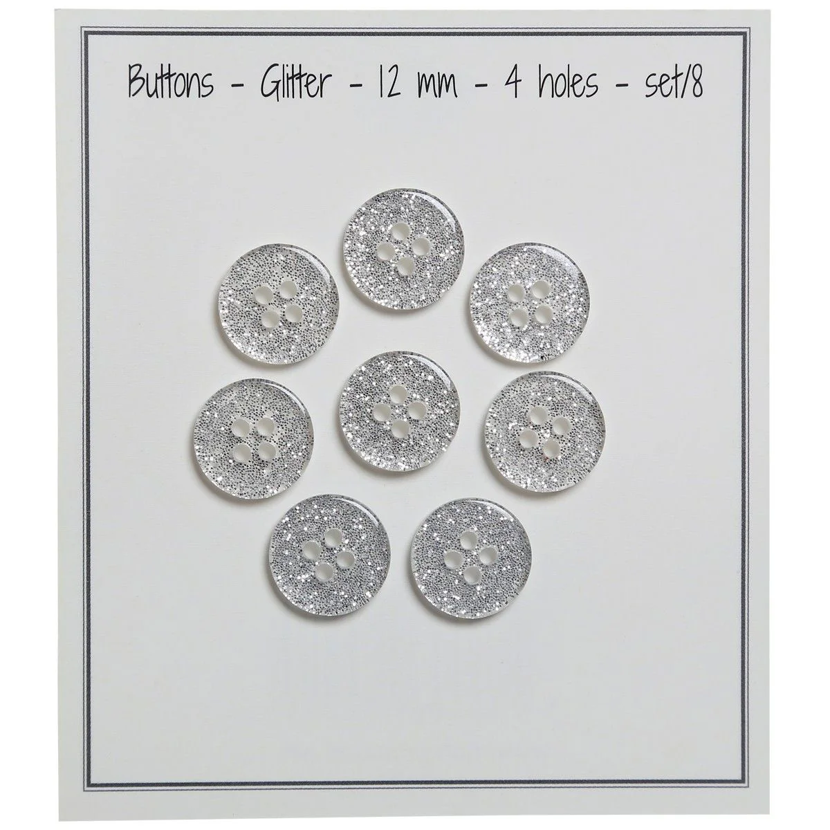 Glitterknapper - Sølv - Flere Størrelser - Image 6