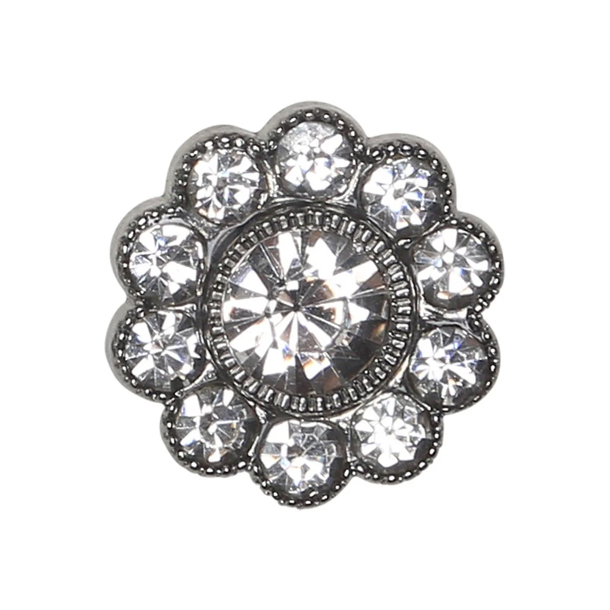 Bling Knapper - Store Sten - Sølv - 4 stk.