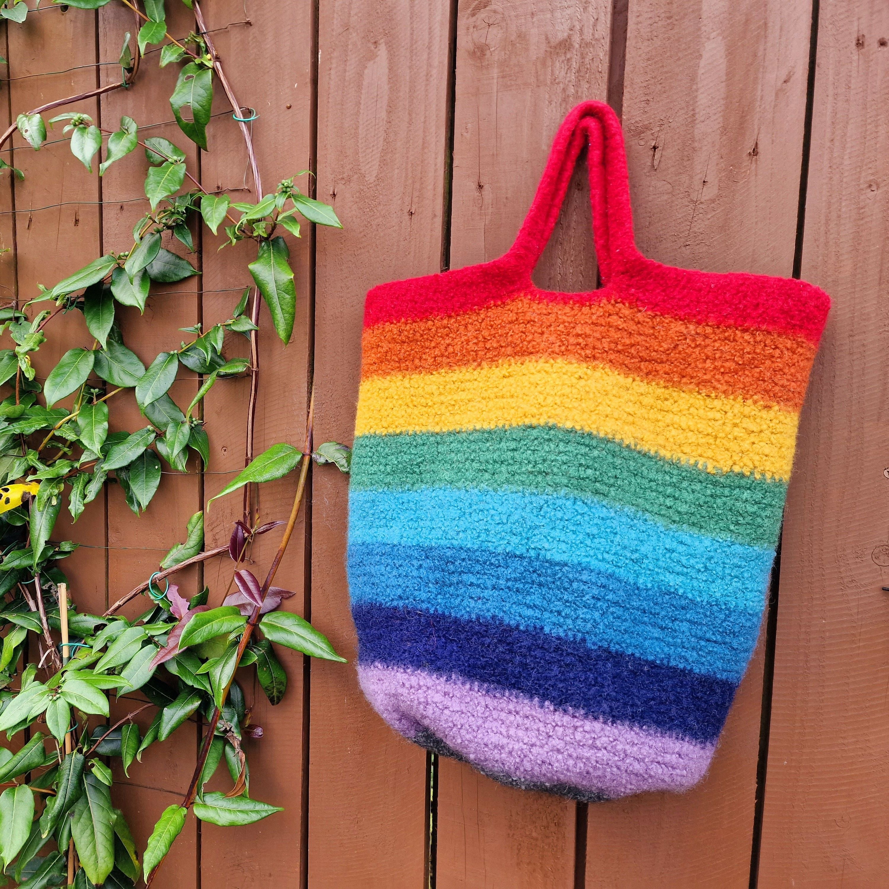 Rainbow Stripes - Felted Bag - Image 4